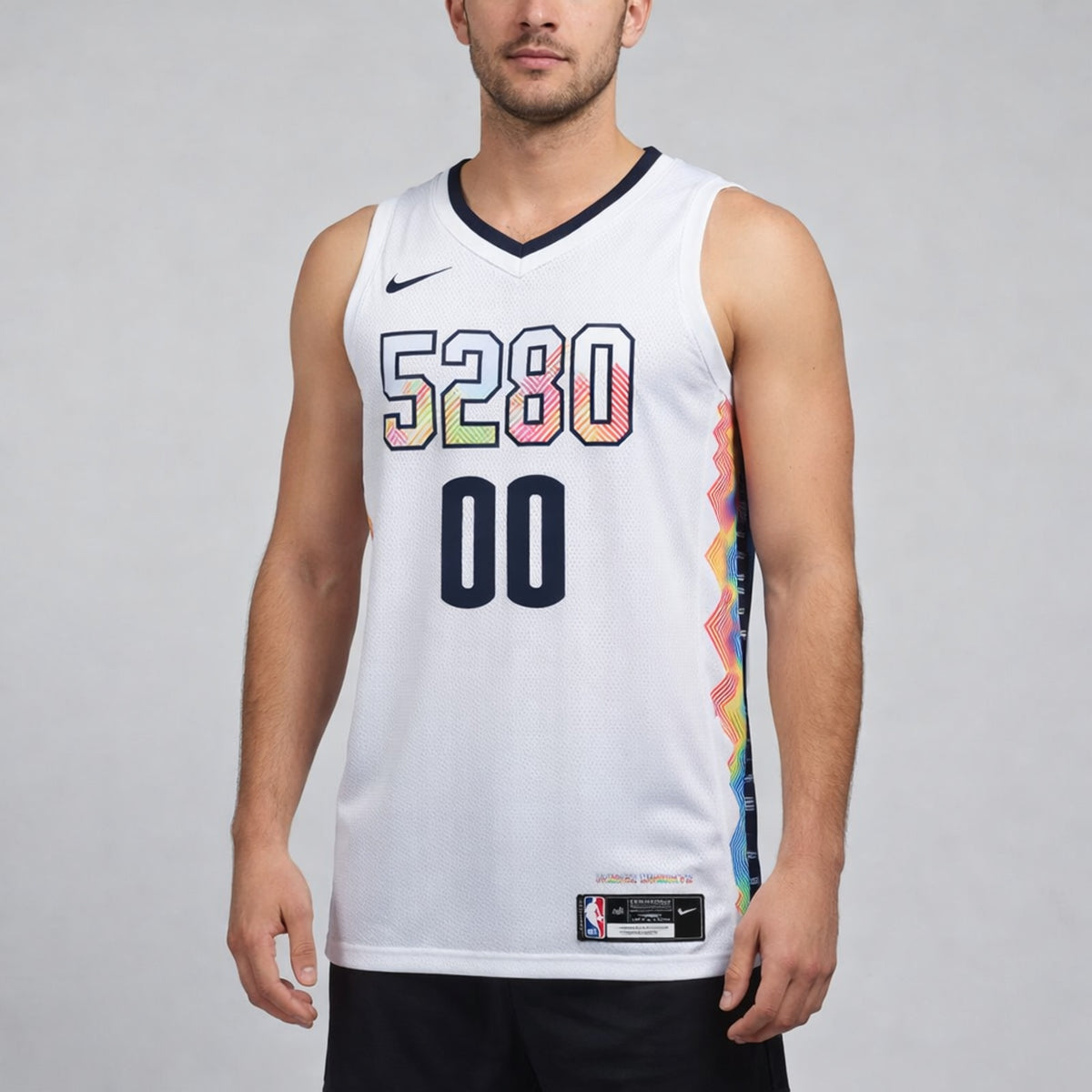 5280 White Basketball Jersey Custom Name and Number - 4