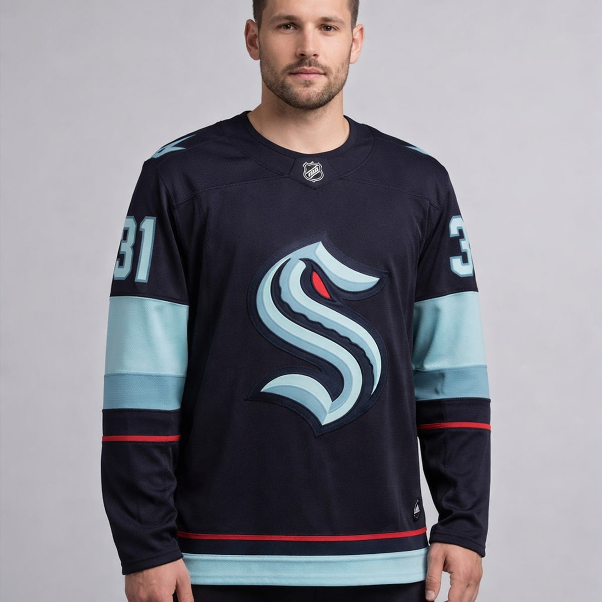 Grubauer 31 Kraken Hockey Jersey - 3