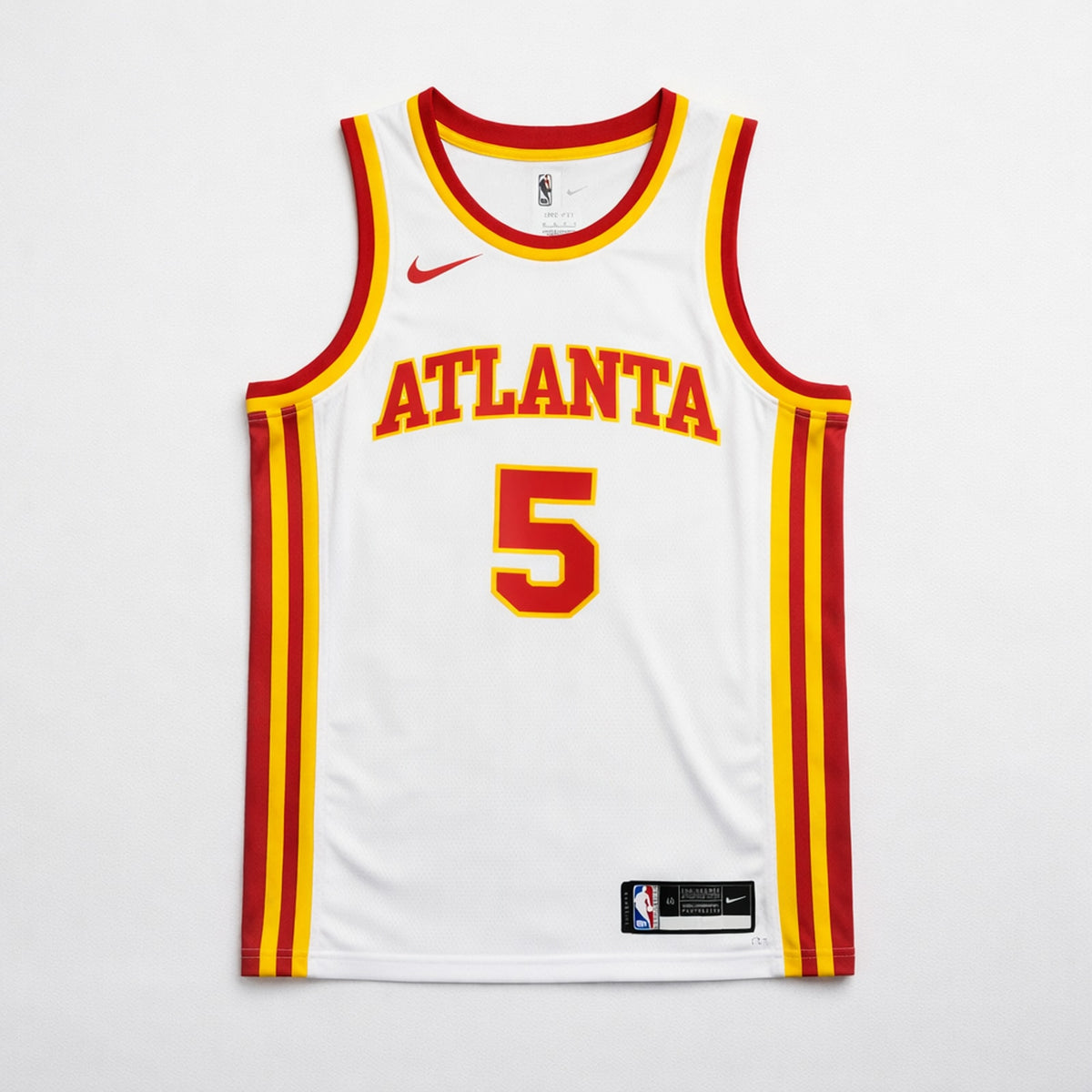 Murray 5 Atlanta Basketball Jersey White Red Yellow - 1