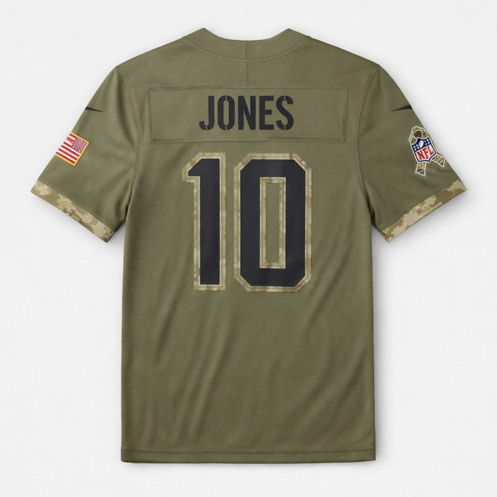 Jones 10 Patriots Football Jersey Olive Salute To Service