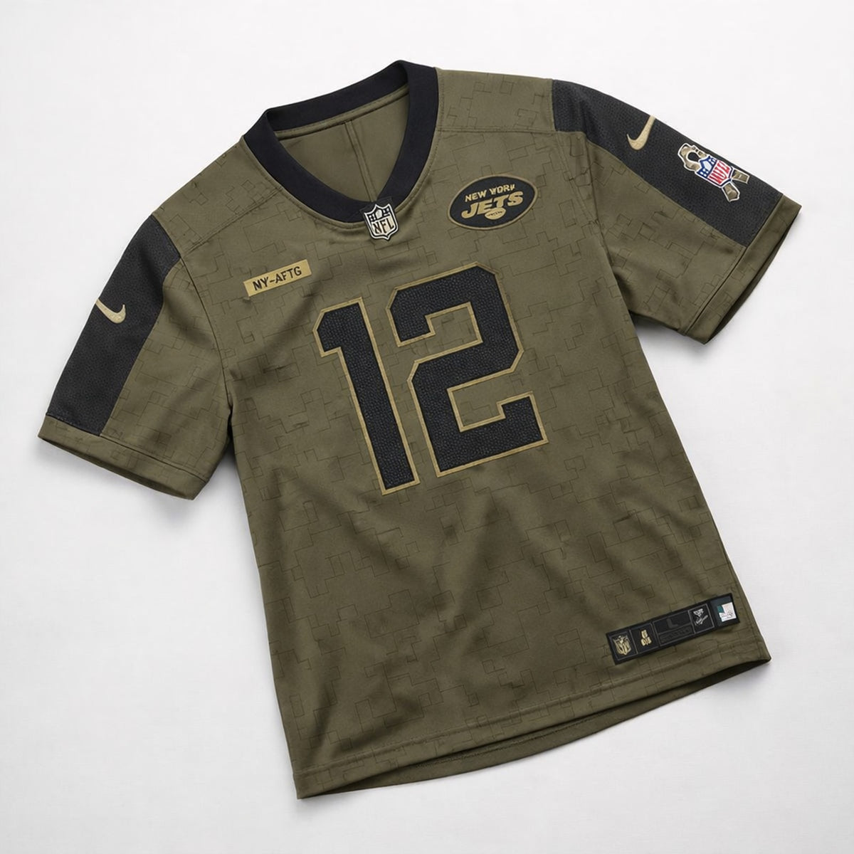 Namath 12 New York Football Jersey Olive - 3