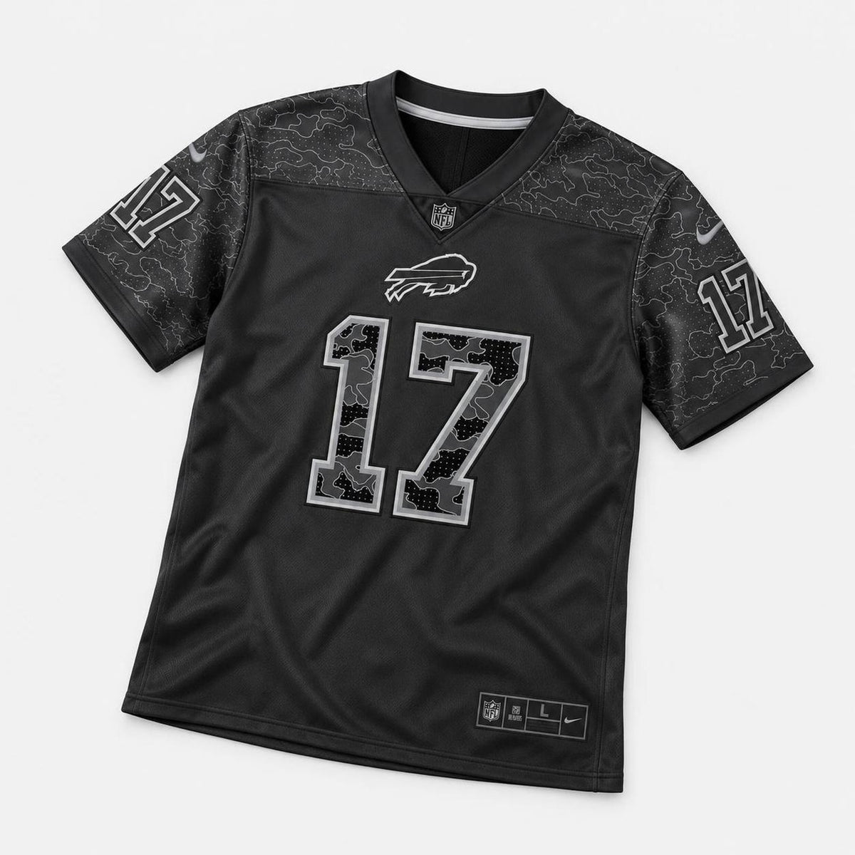 Allen 17 Buffalo Black Football Jersey - 3