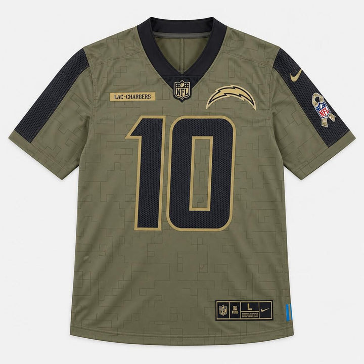Herbert 10 Los Angeles Olive Football Jersey