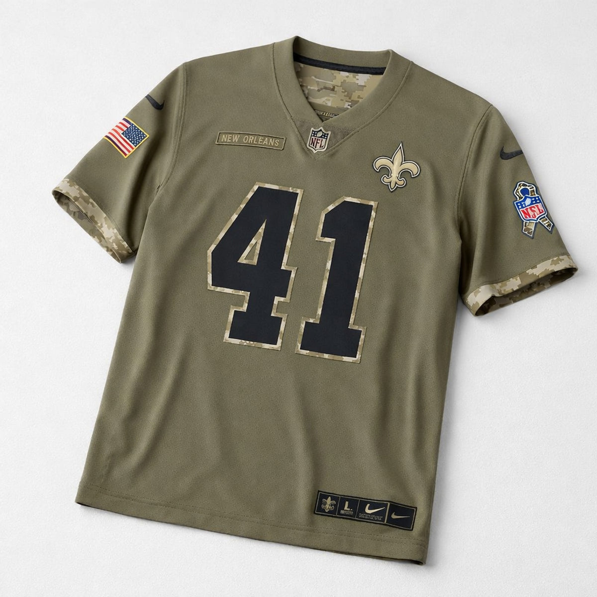 Kamara 41 New Orleans Football Jersey Olive - 3