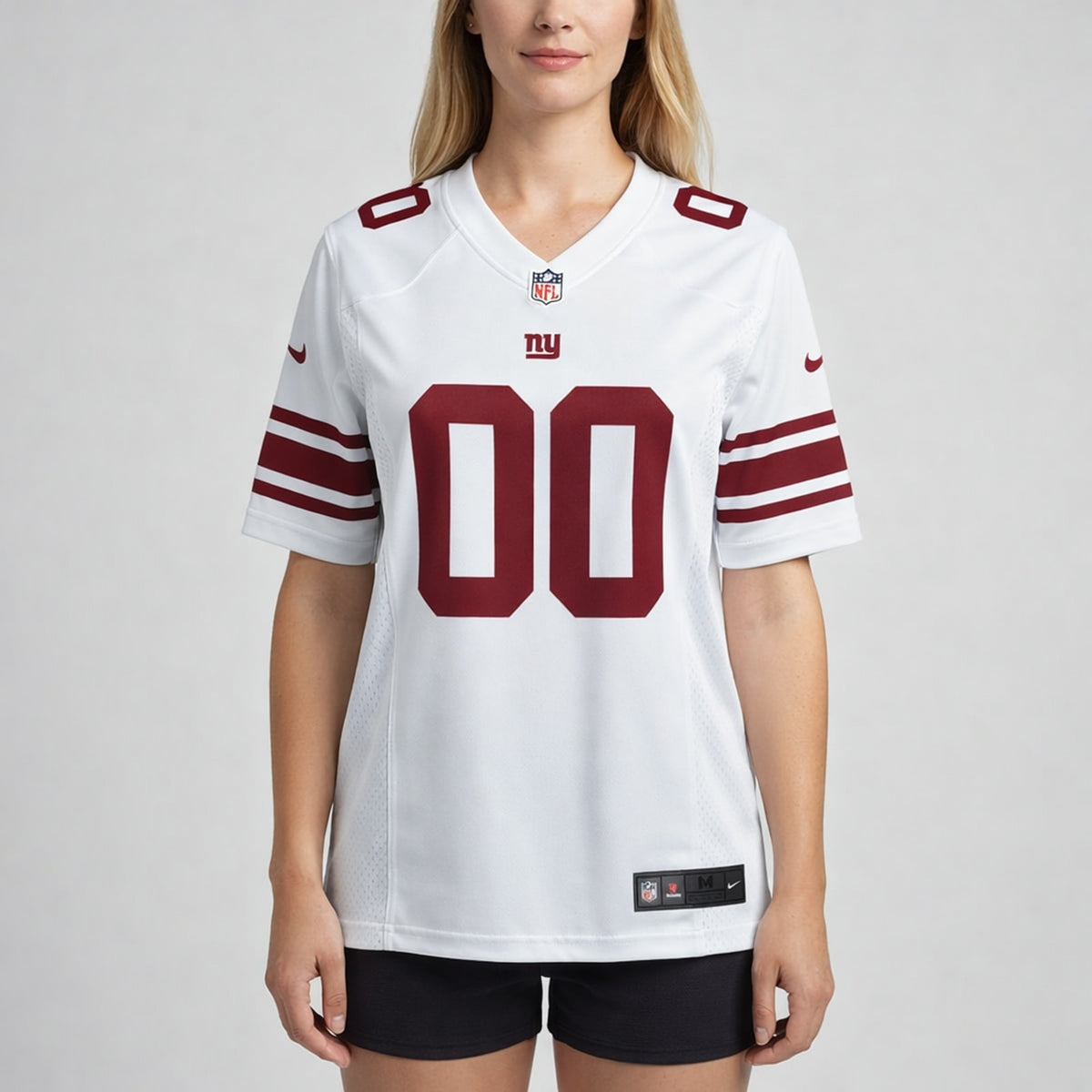 White Any Name 00 Giants Football Jersey - 5