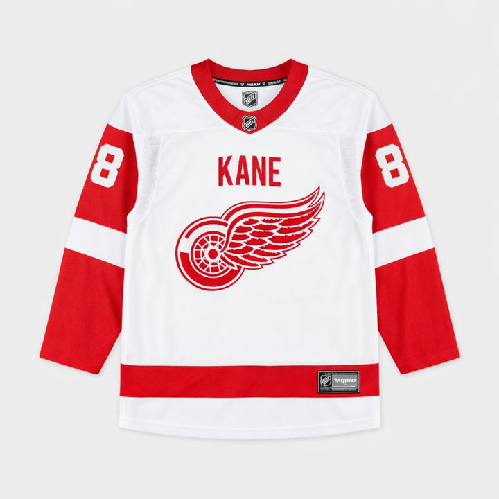 Kane 88 Detroit Red Wings Hockey Jersey White Red