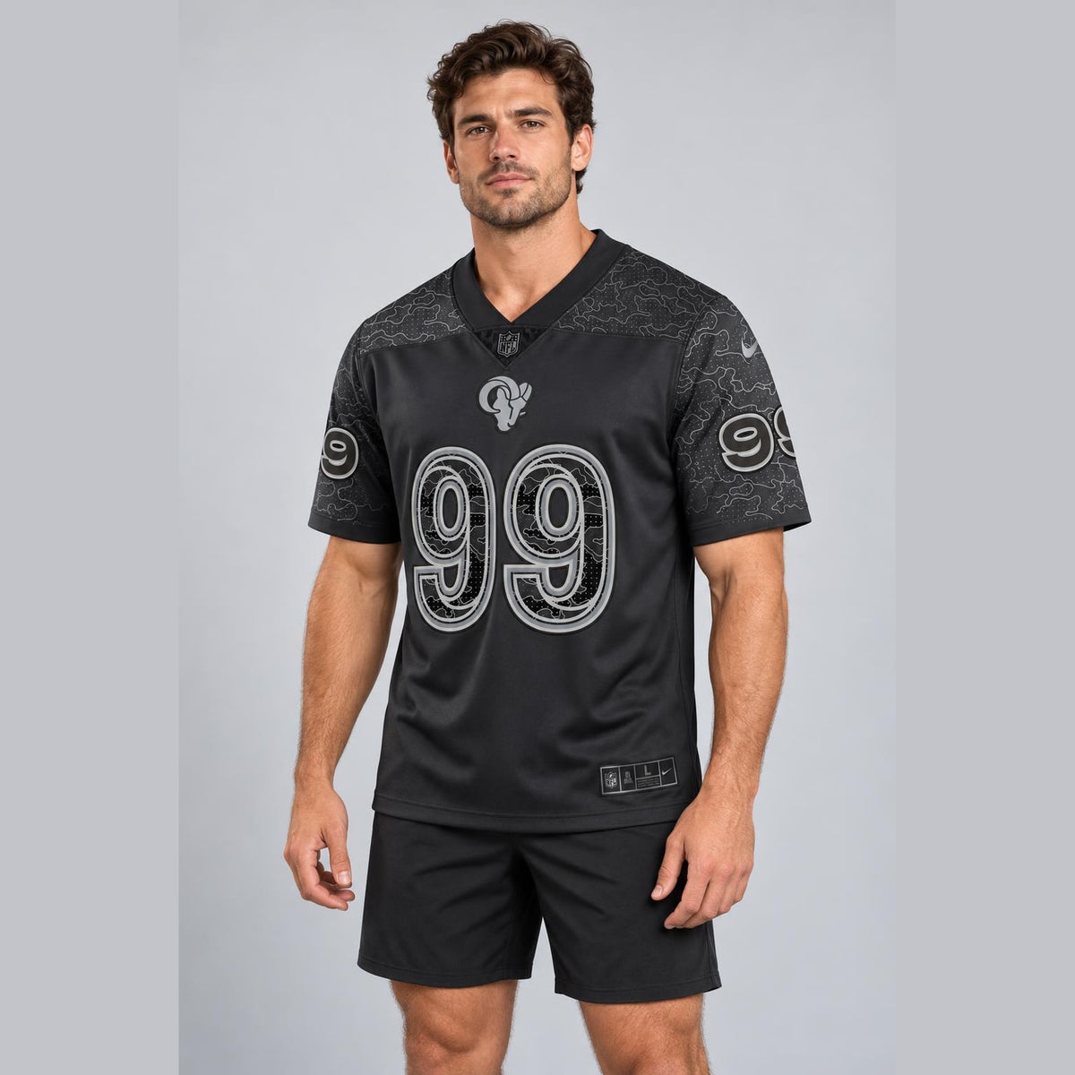 Donald 99 Black Football Jersey - 4