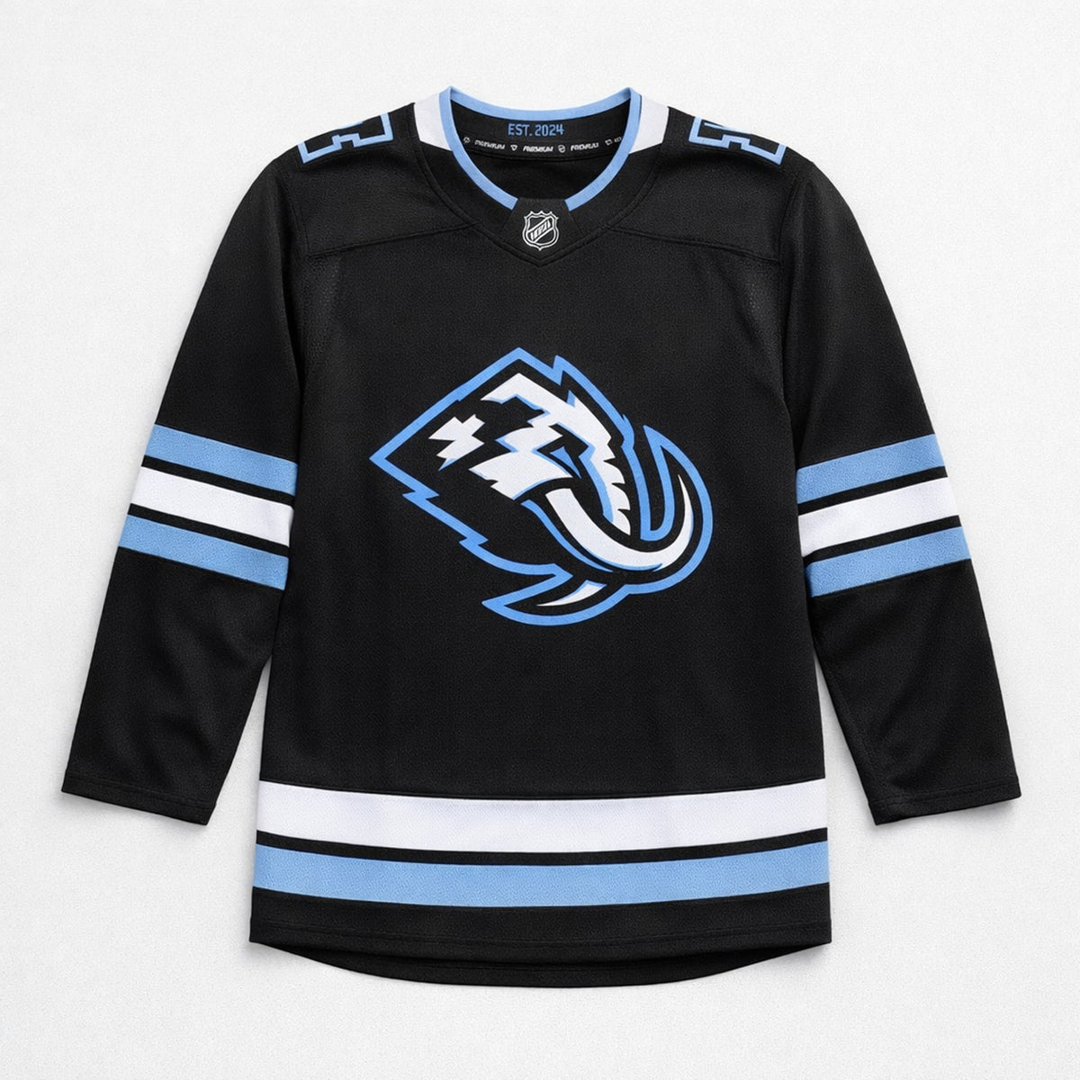 Utah Mammoth Hockey Jersey Black Blue White - 1
