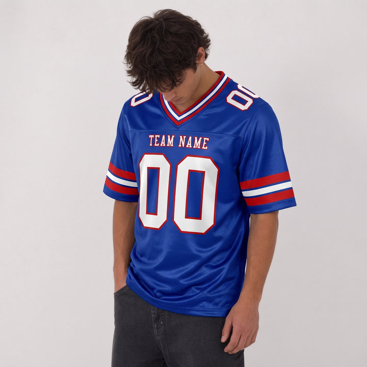 Custom Royal Blue Football Jersey – Personalized Team Name and Number