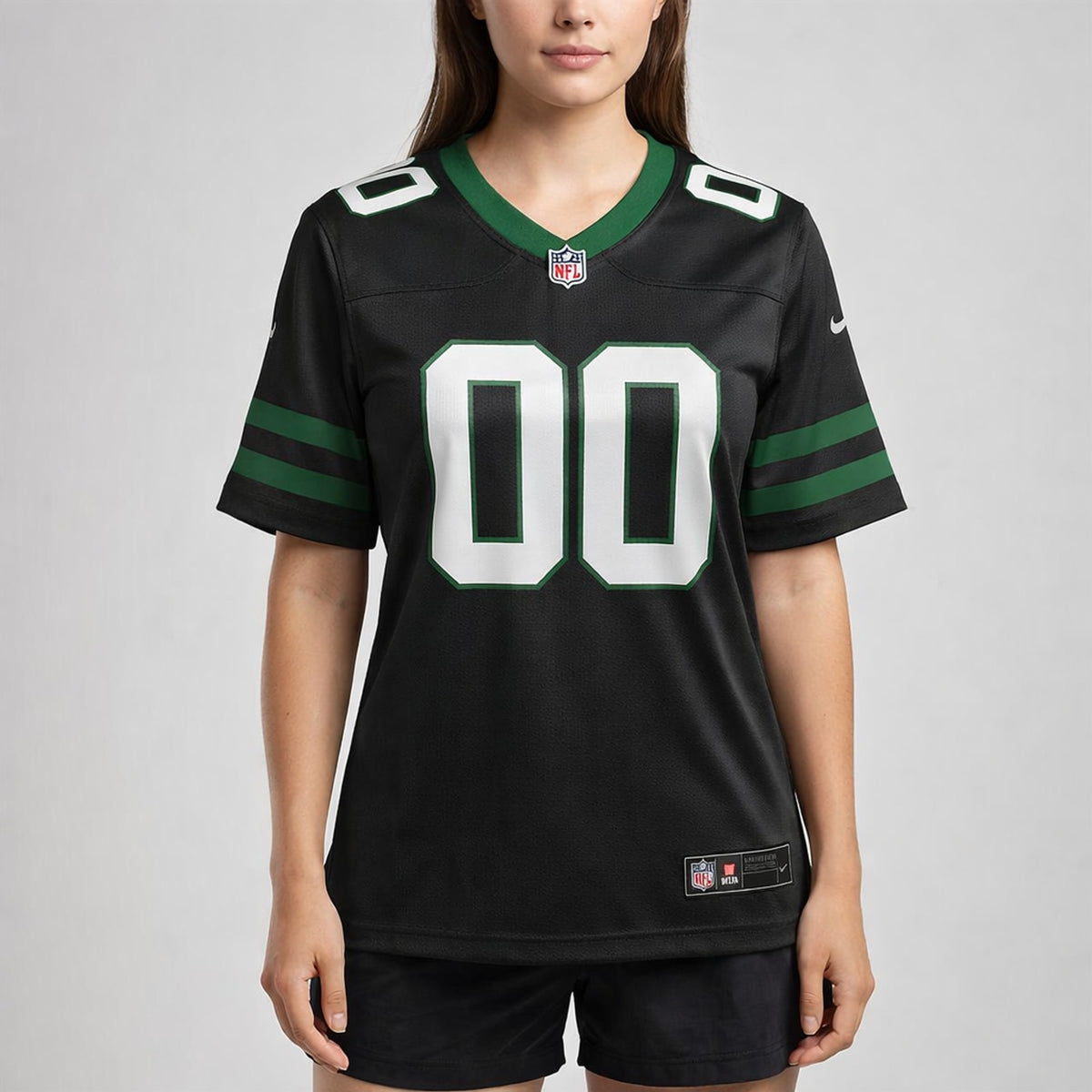 Black Green Football Jersey - Custom Name and Number - 5