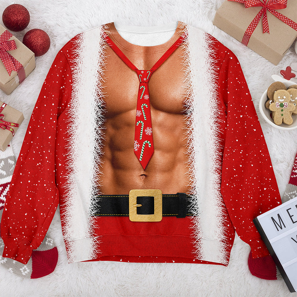 Funny Sexy Santa Christmas Ugly Sweater Couple Sweatshirt