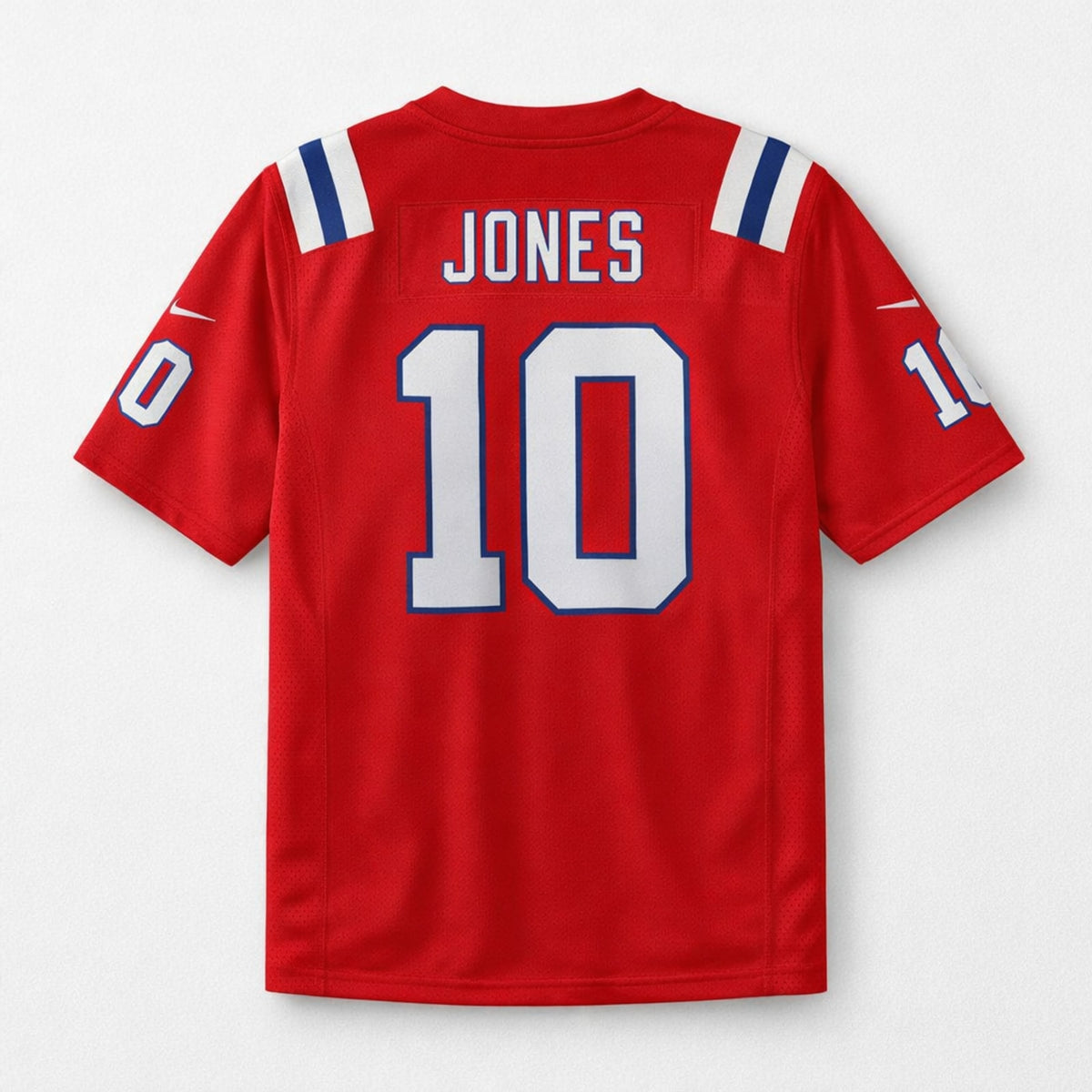 Jones 10 Patriots Red Alternate Football Jersey - 2