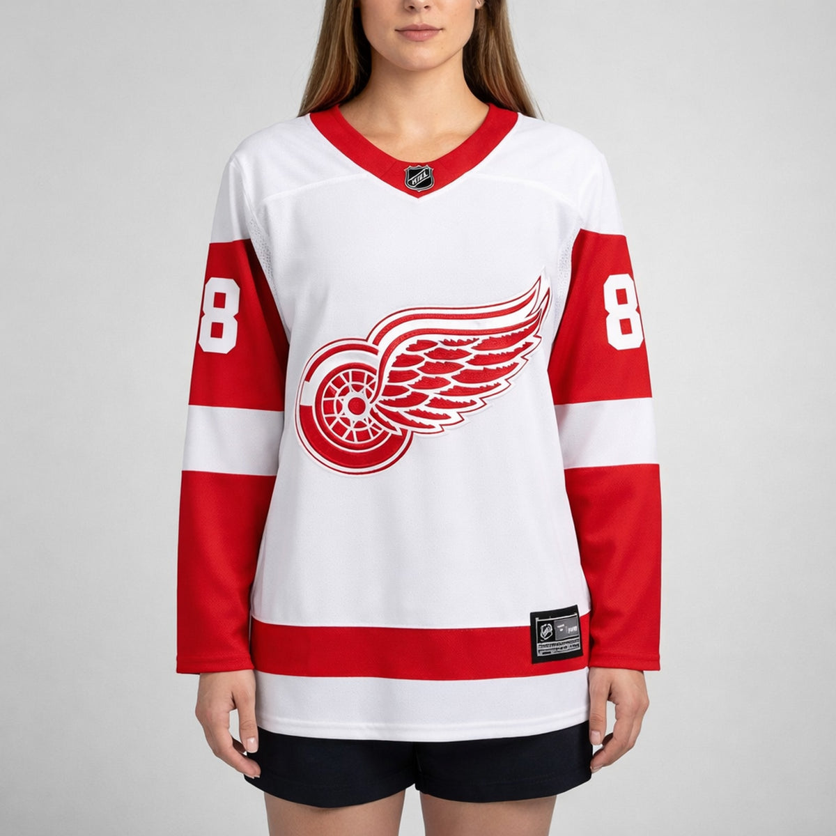 Kane 88 Detroit Red Wings Hockey Jersey White Red - 5