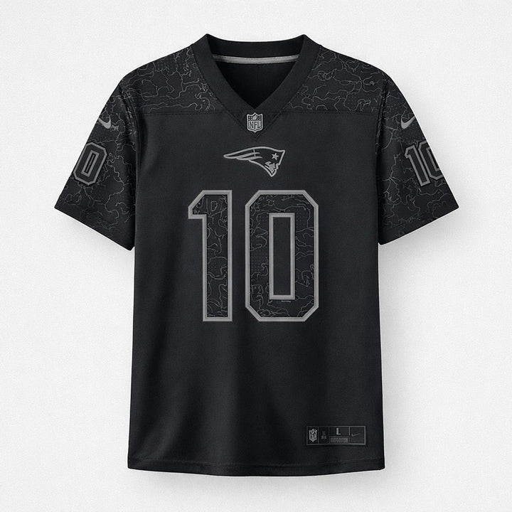 Jones 10 Patriots Black Football Jersey