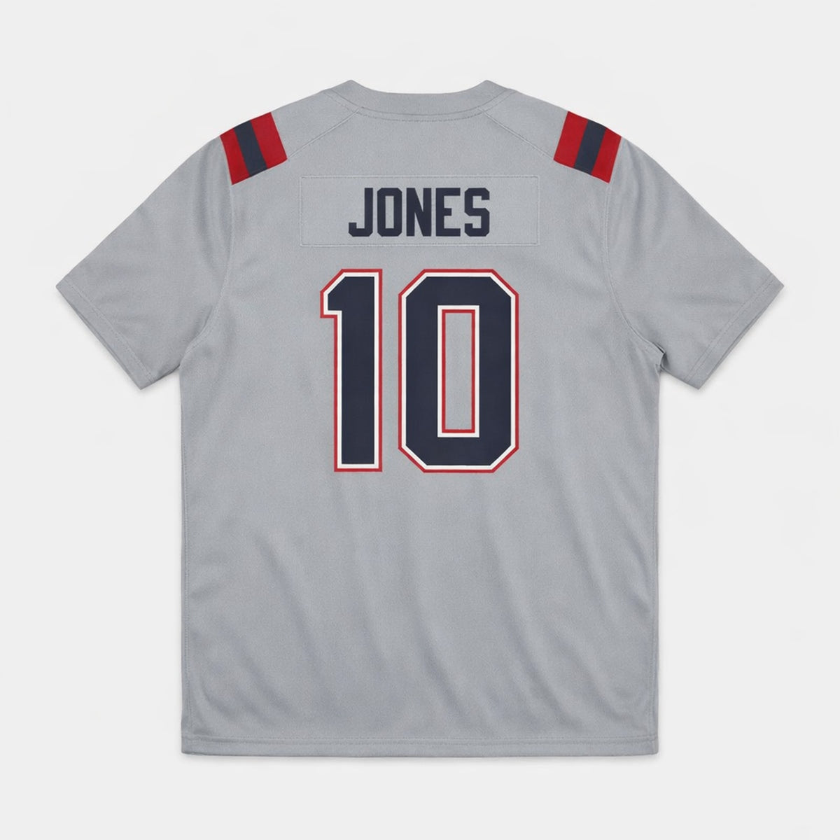 Jones 10 Patriots Gray Football Jersey Classic Style - 2