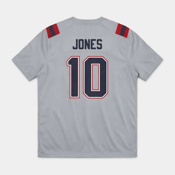 Jones 10 Patriots Gray Football Jersey Classic Style