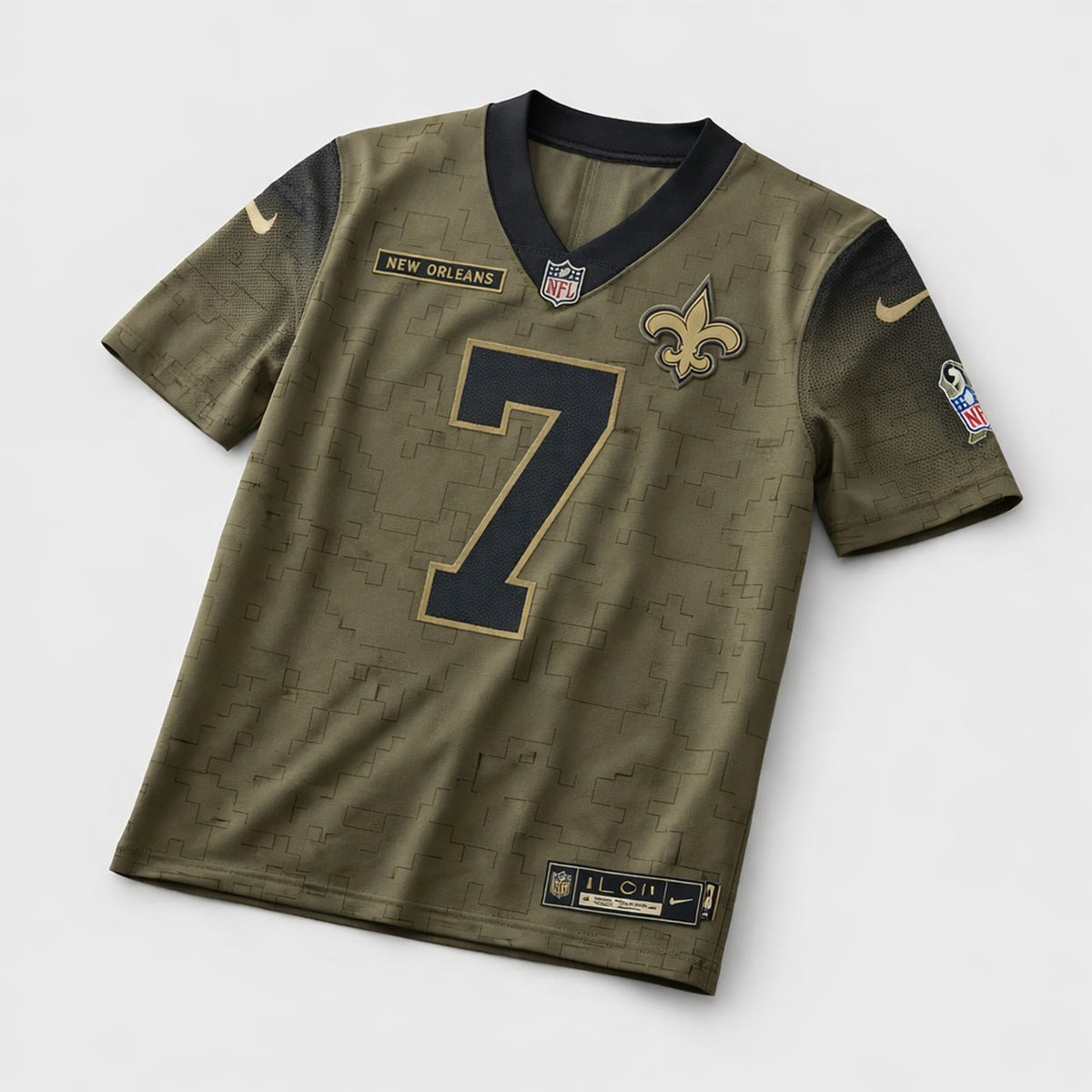 Hill 7 Saints Olive Football Jersey - 3