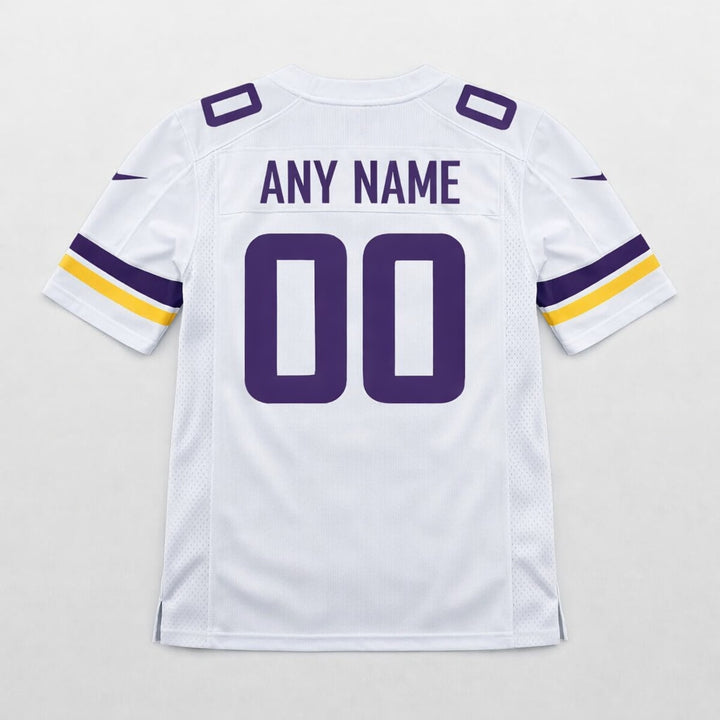 White Vikings Any Name 00 Football Jersey