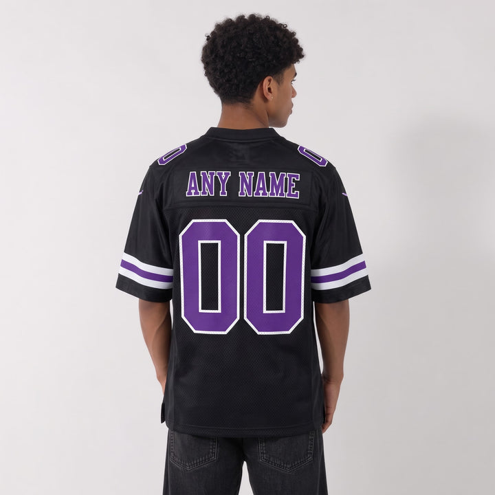Black Purple Varsity Football Jersey – Custom Name and Number