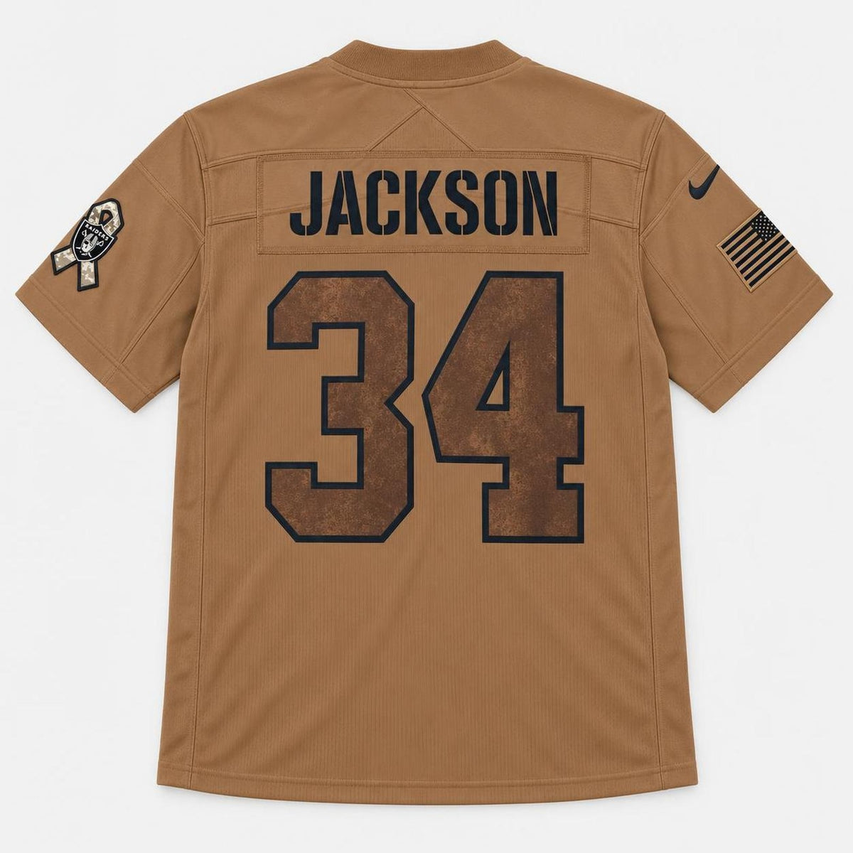 Jackson 34 Raiders Football Jersey Salute To Service - 2