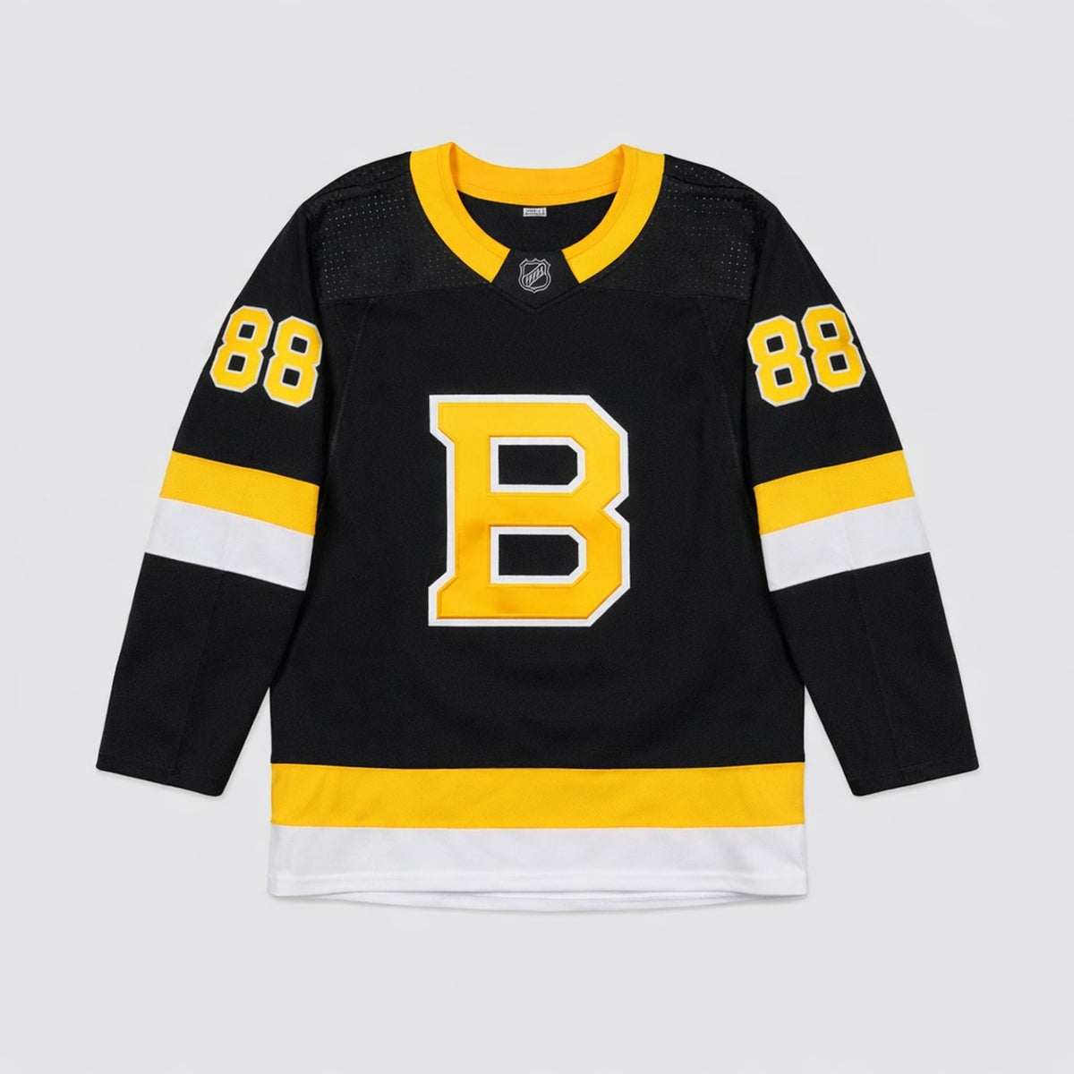 Pastrnak 88 Boston Hockey Jersey Black Yellow - 1