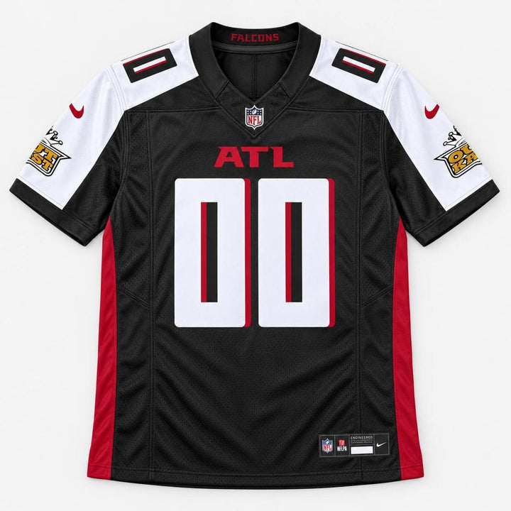 Atl 00 Black Red Football Jersey