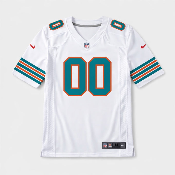 White Custom Miami Dolphins Football Jersey