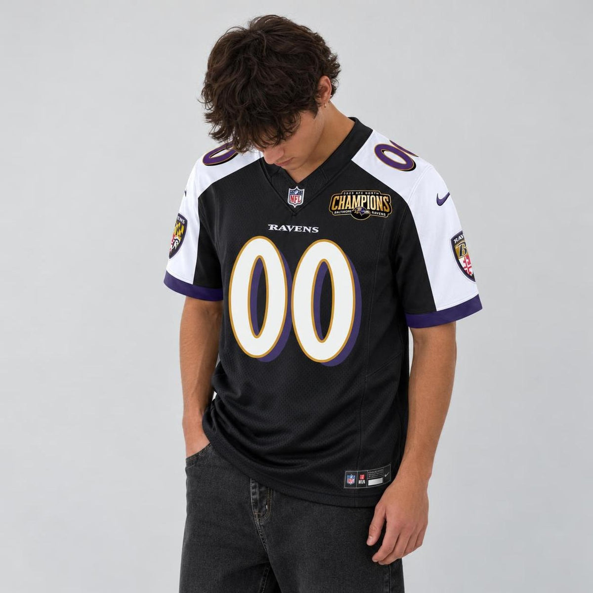 Baltimore Black Purple Football Jersey - Custom Name And Number - 3