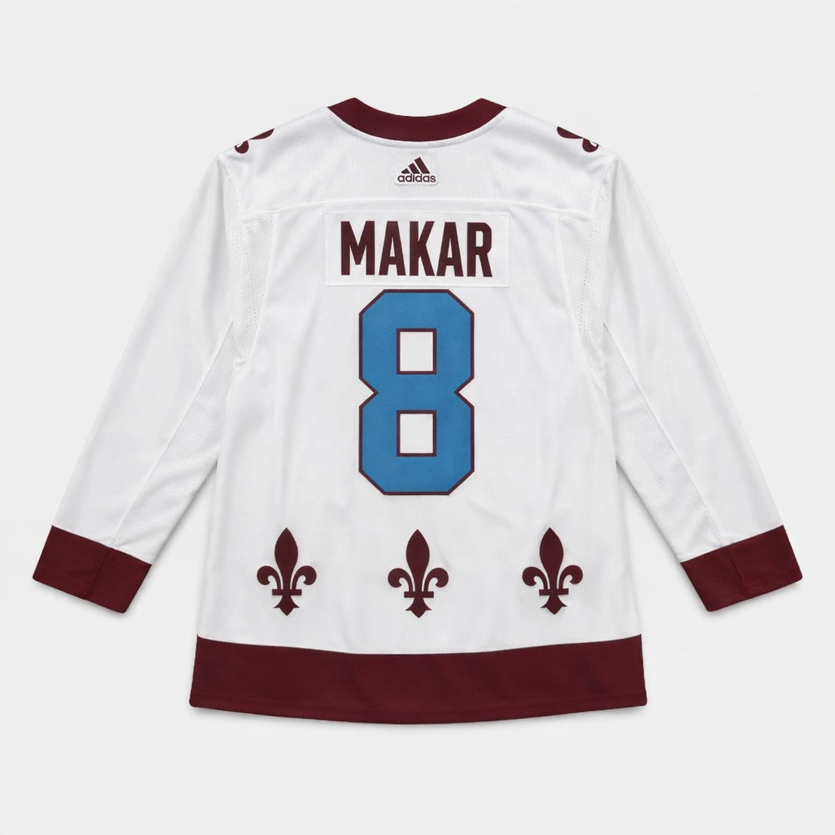 Makar 8 Avalanche Hockey Jersey White Burgundy - 2