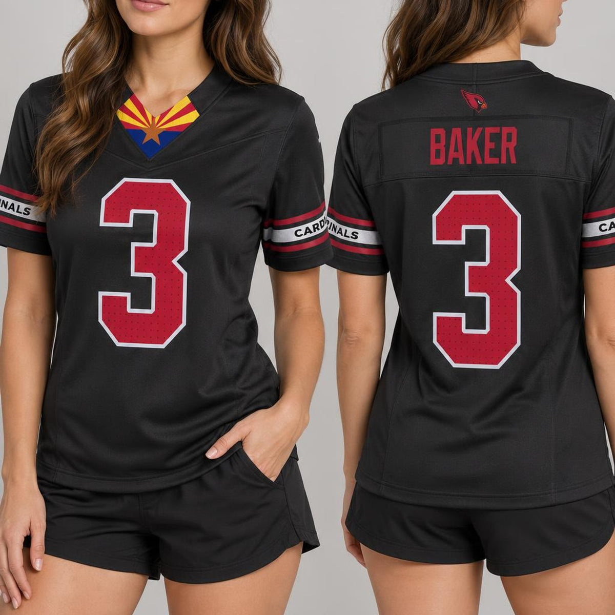 Baker 3 Black Football Jersey - 5