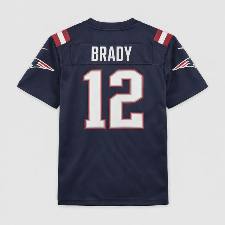Tom Brady 12 Patriots Navy Football Jersey