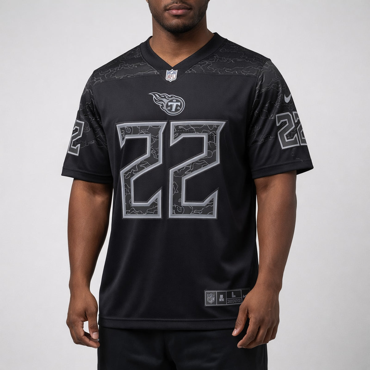 Henry 22 Tennessee Black Football Jersey - 4