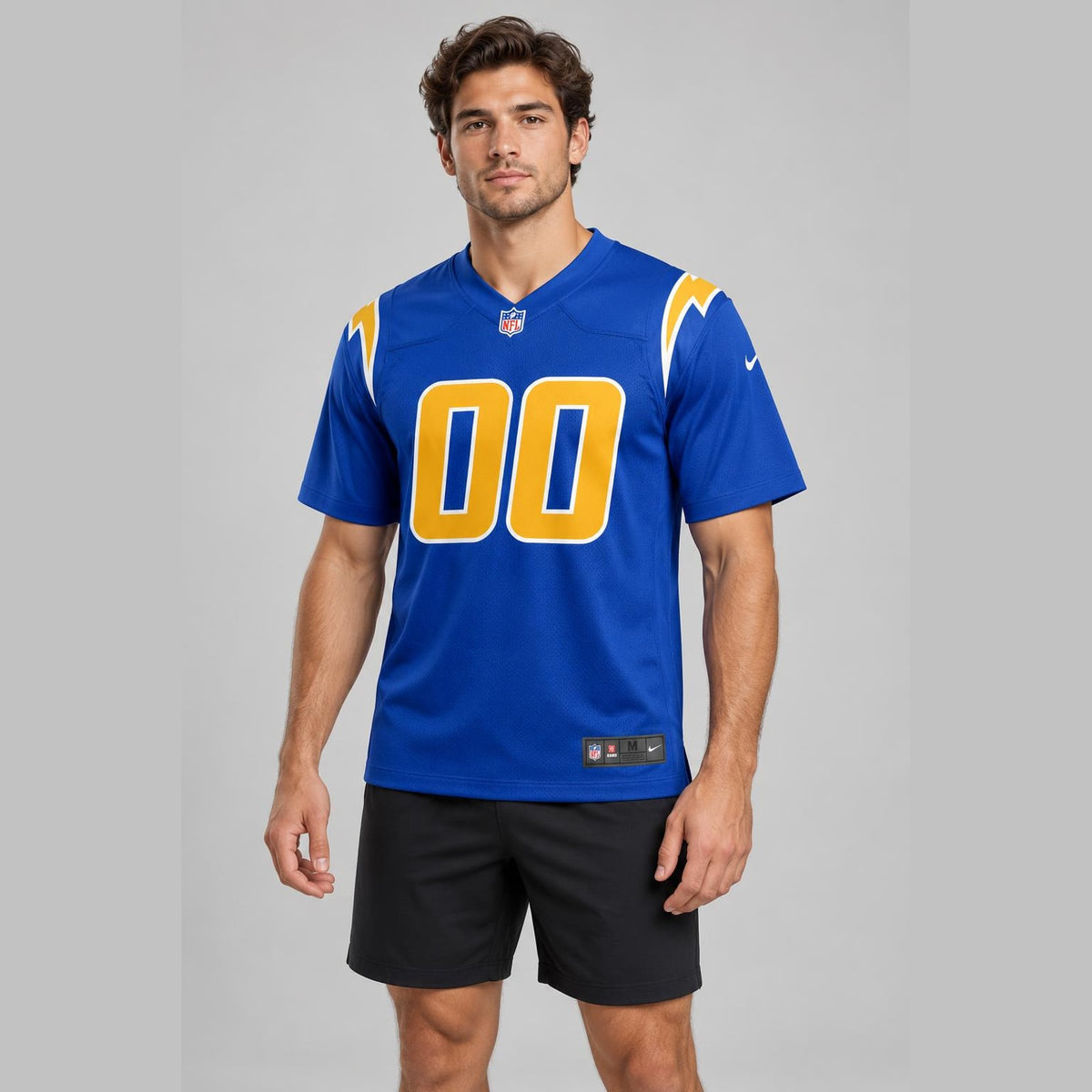 Royal Blue Bolt Football Jersey – Custom Name and Number - 4