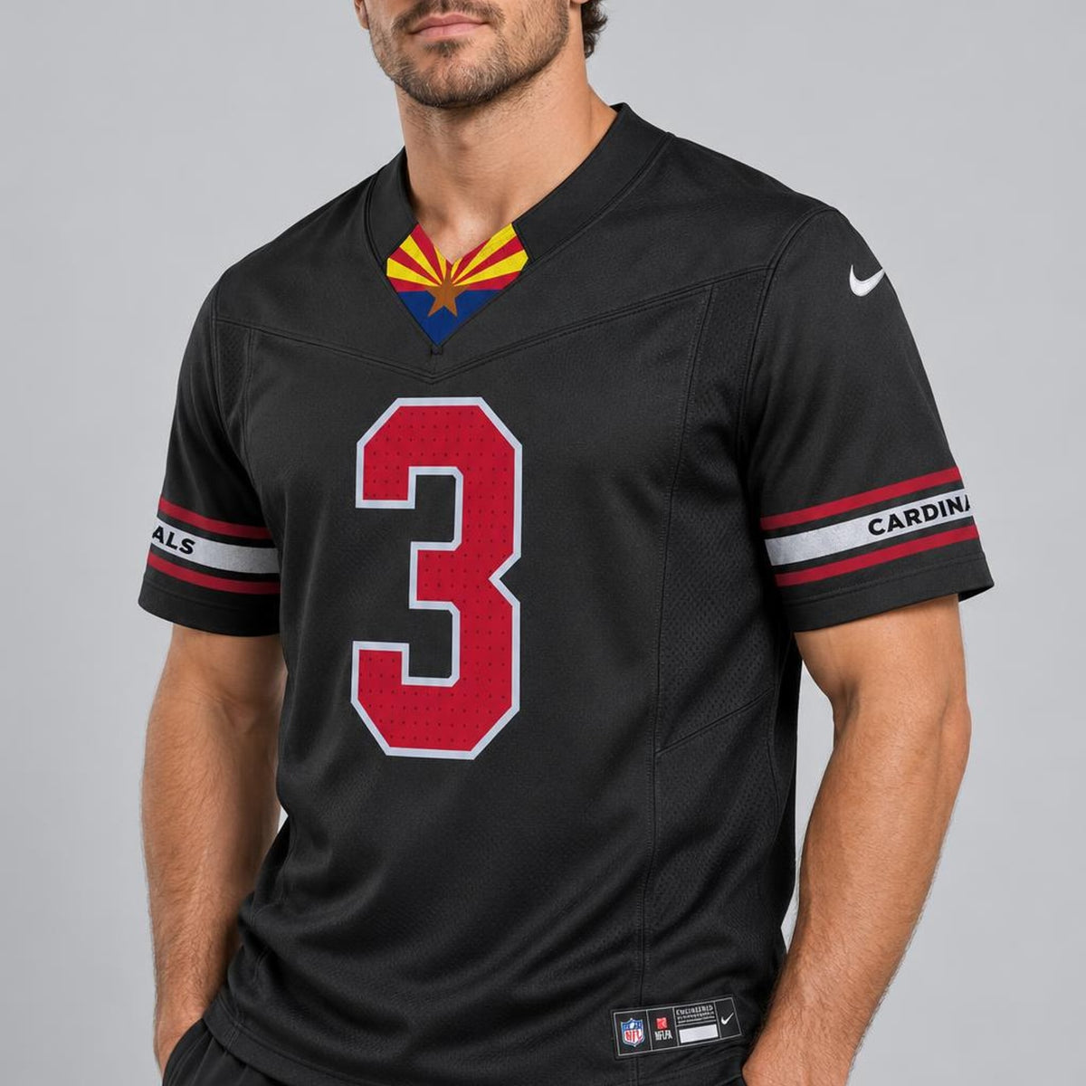 Baker 3 Black Football Jersey - 4
