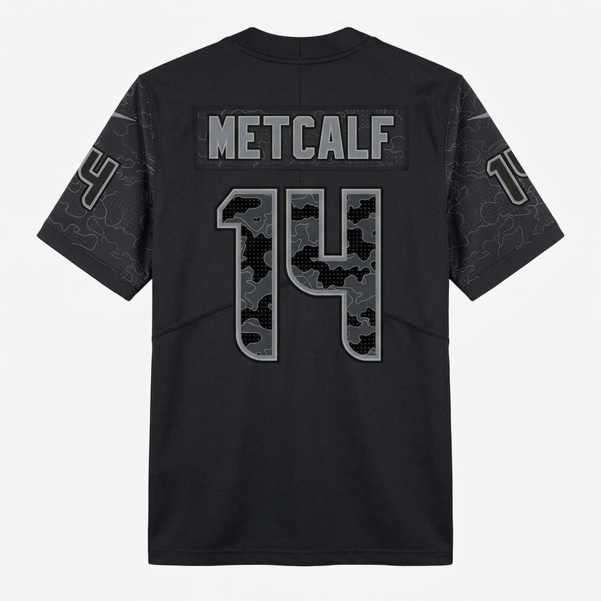 Metcalf 14 Black Football Jersey - 2