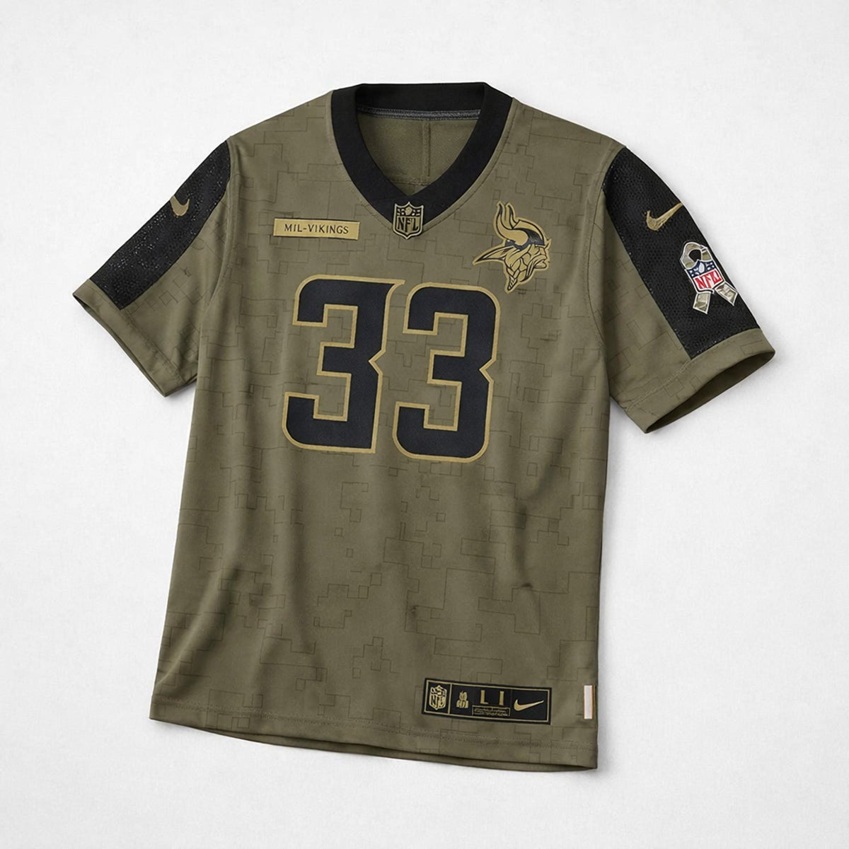 Cook 33 Vikings Salute To Service Football Jersey - 3