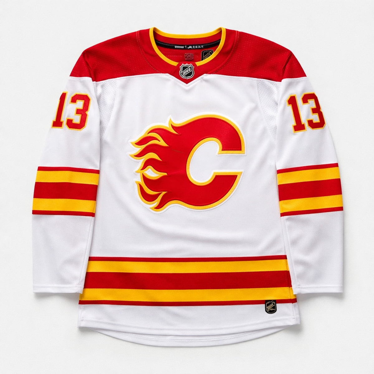Gaudreau 13 Flames Hockey Jersey White Red - 1