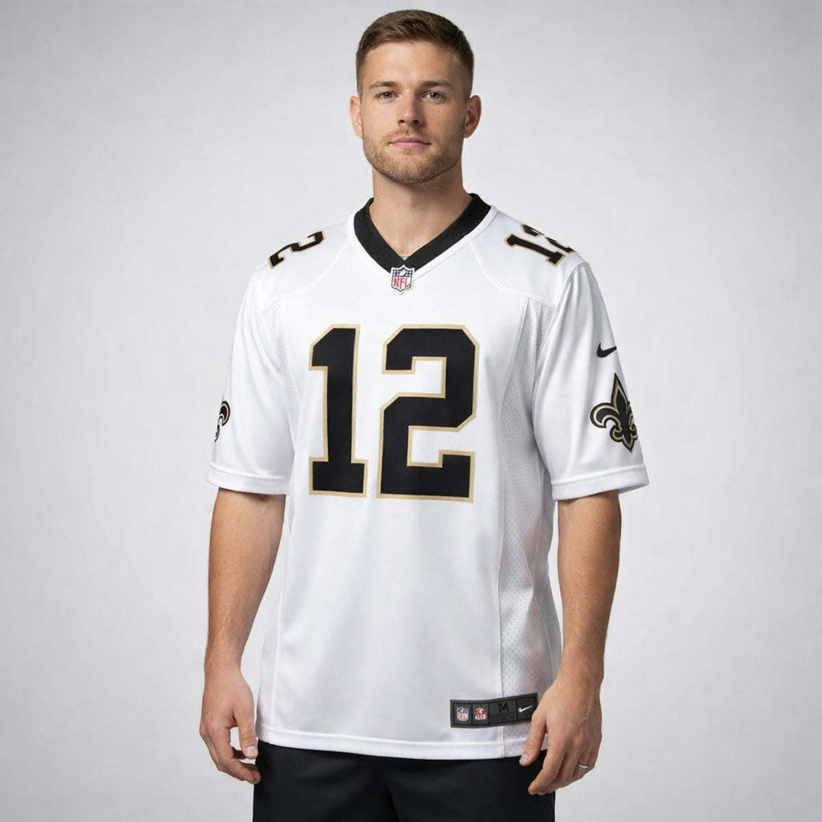 Olave 12 New Orleans Football Jersey White - 4