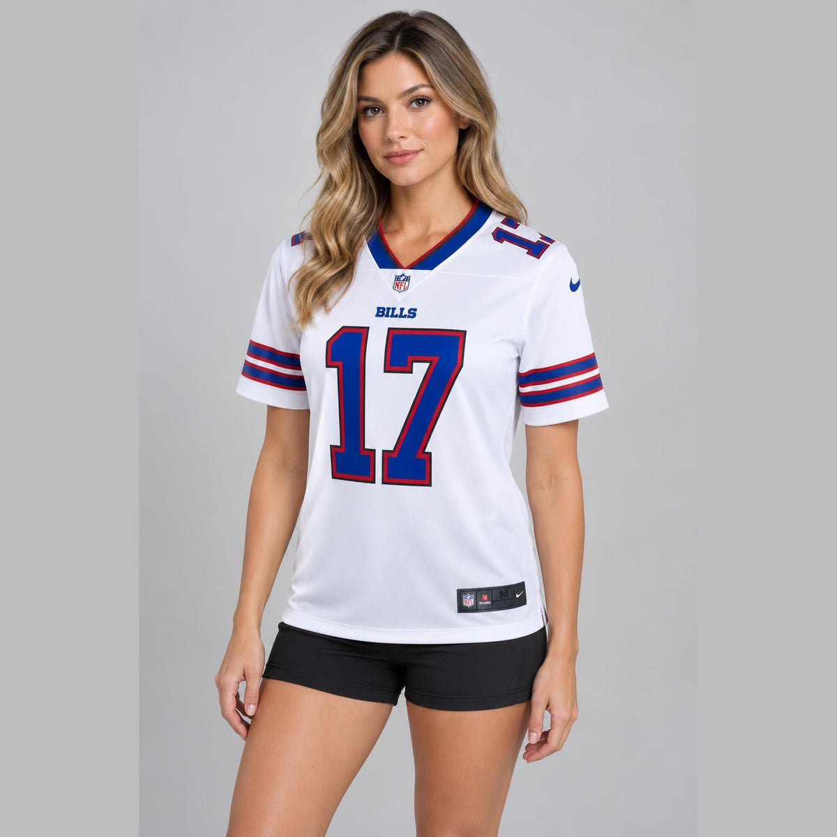 Allen 17 Bills White Football Jersey - 5