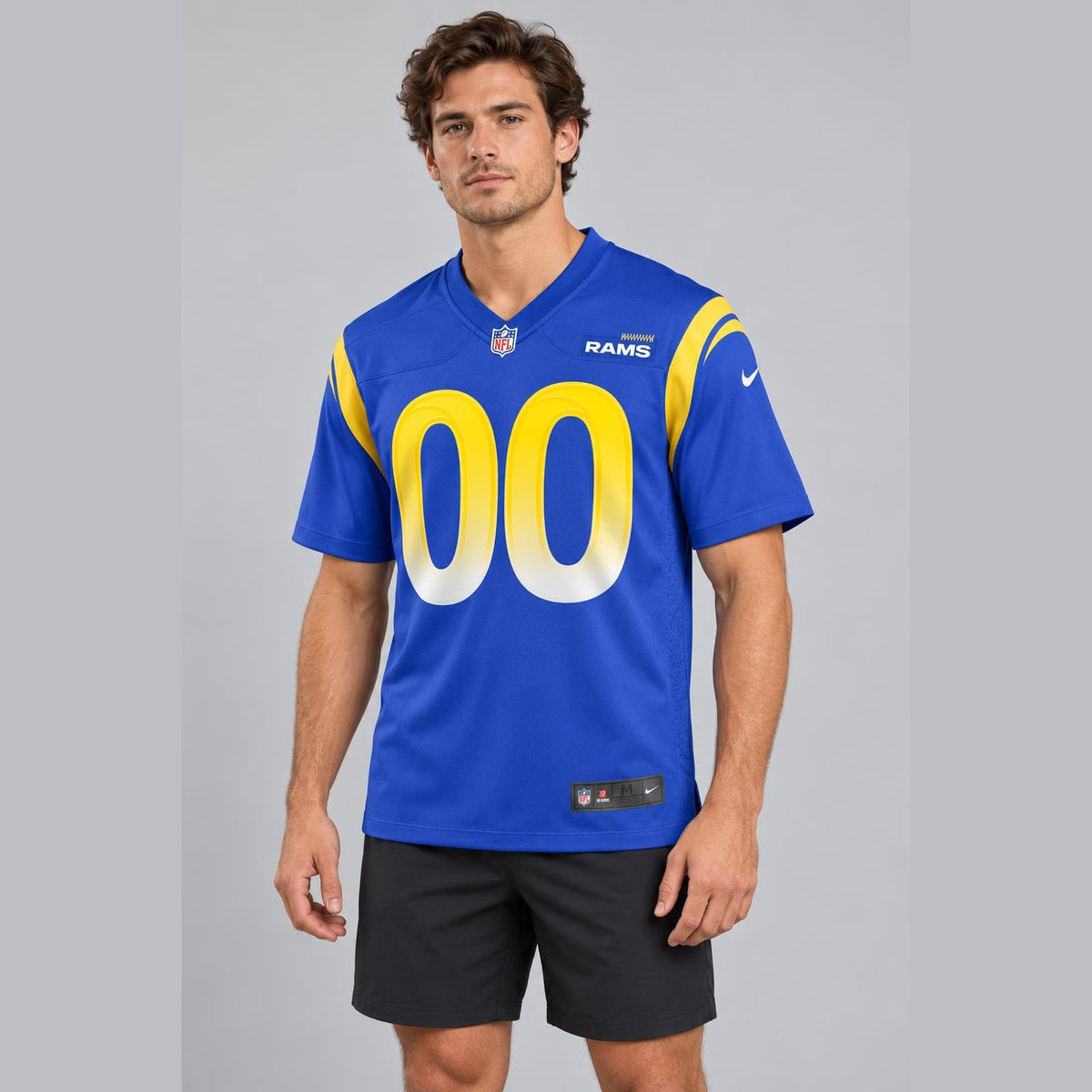 Royal Blue Rams Football Jersey – Custom Name and Number - 4