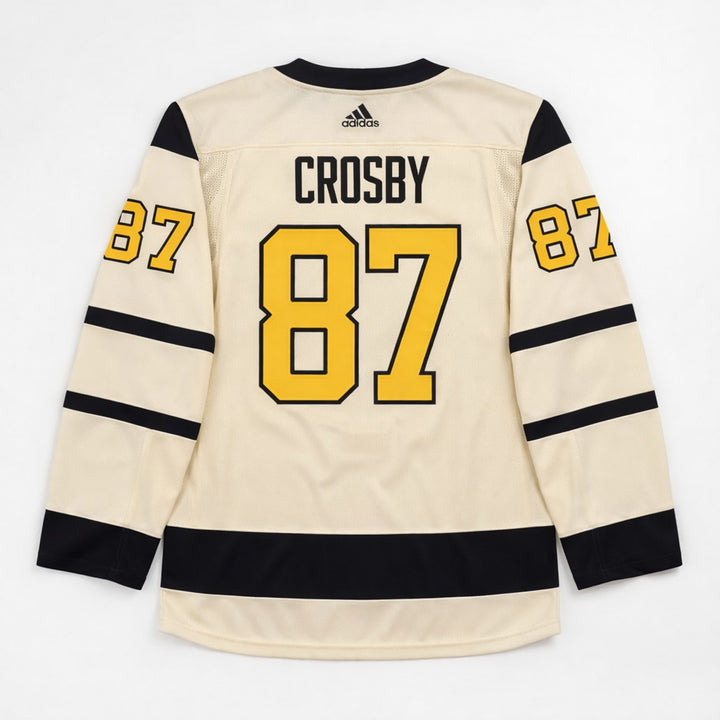 Crosby 87 Pittsburgh Cream Hockey Jersey