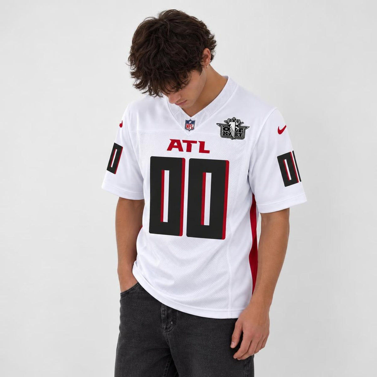 Atl Black Red Football Jersey - Custom Name and Number - 6