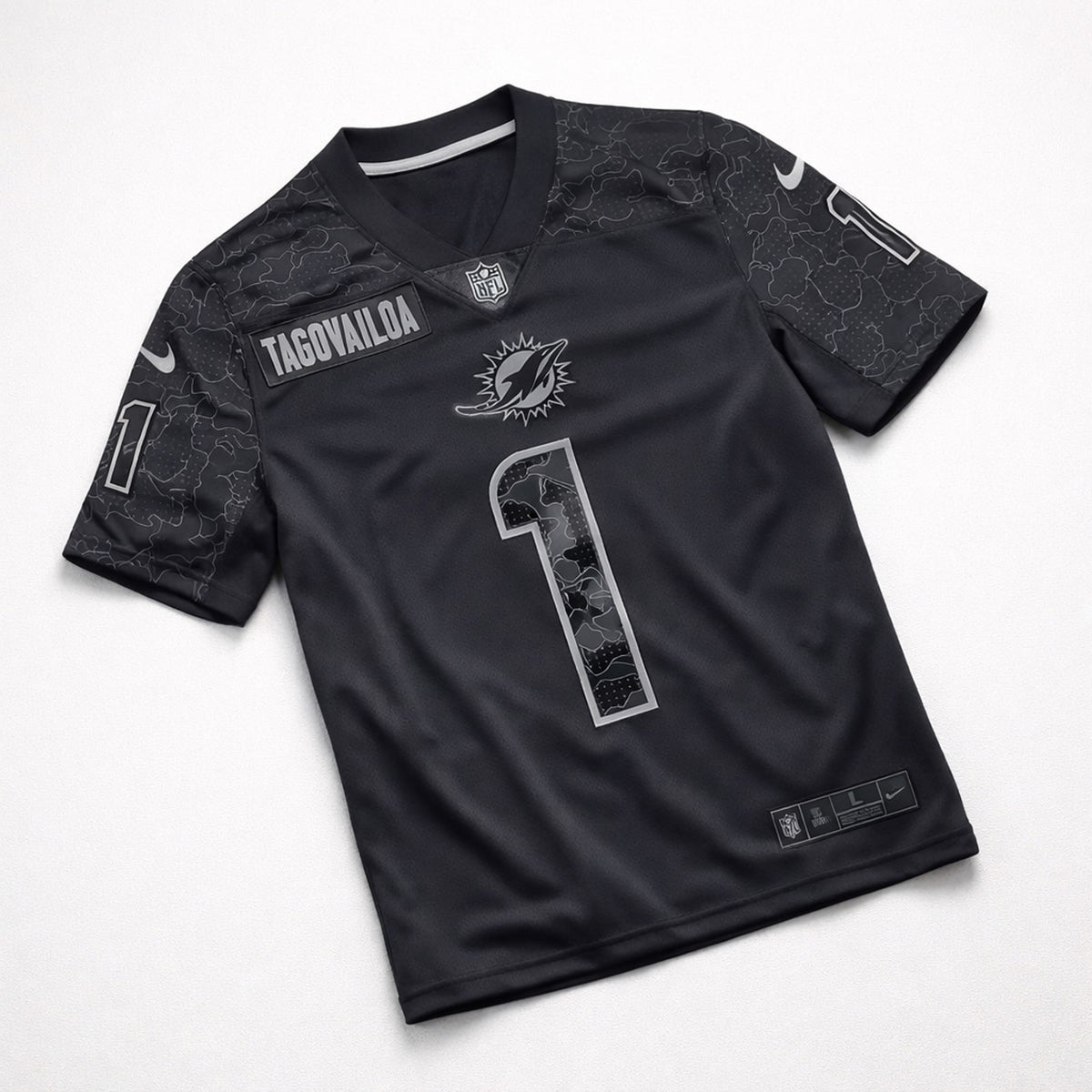 Tagovailoa 1 Dolphins Black Football Jersey - 3