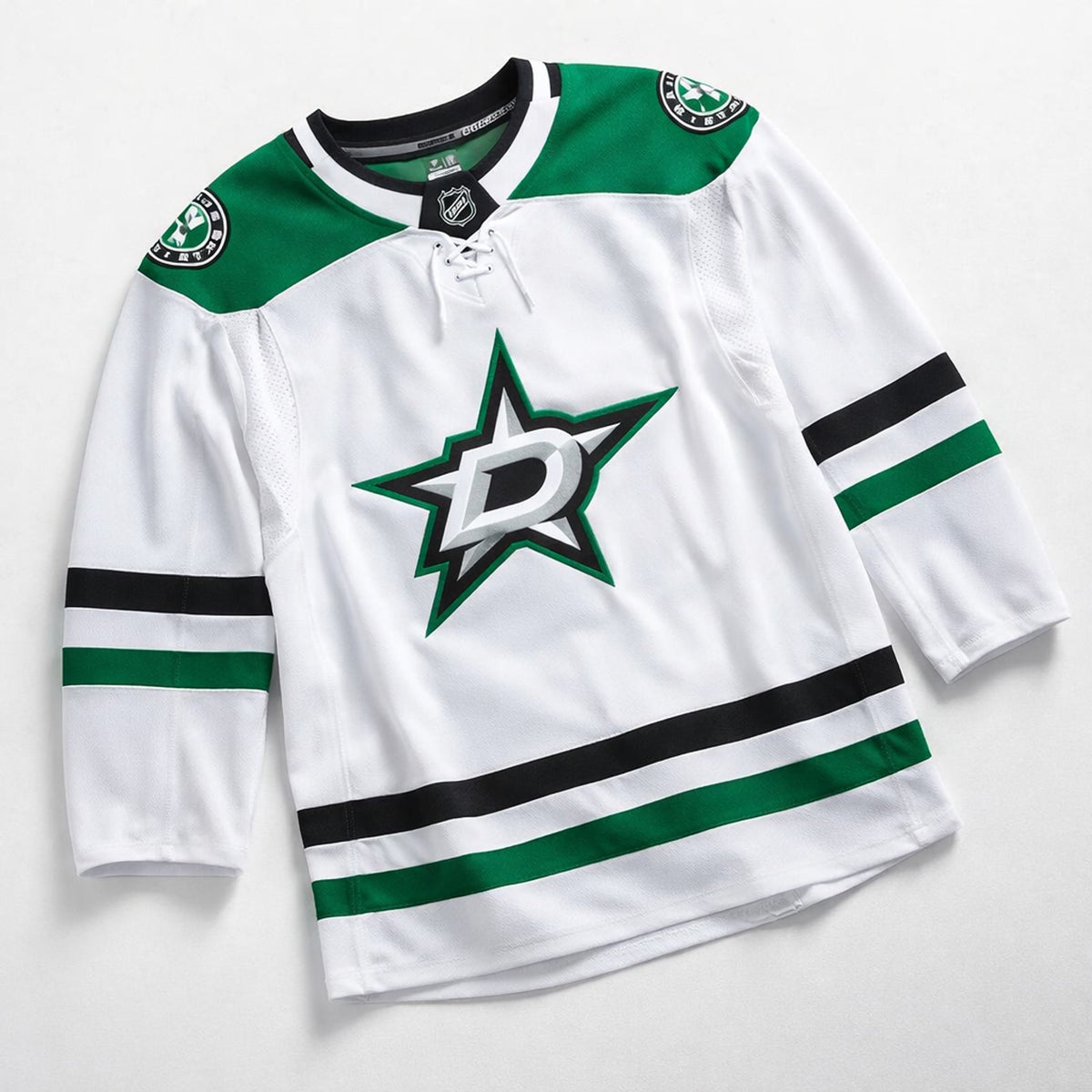 Dallas Stars White Green Hockey Jersey - 3