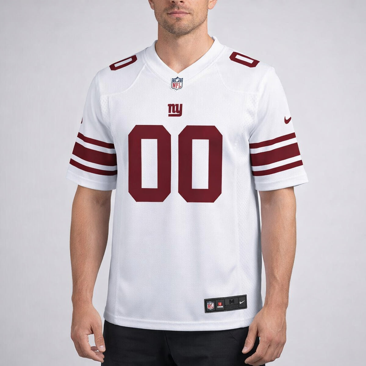 White Any Name 00 Giants Football Jersey - 4