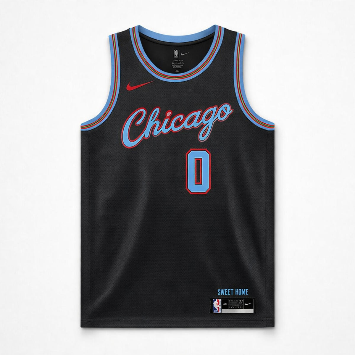White 0 Chicago Basketball Jersey - 1