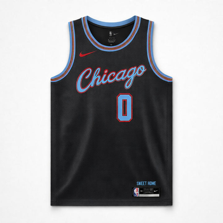 White 0 Chicago Basketball Jersey