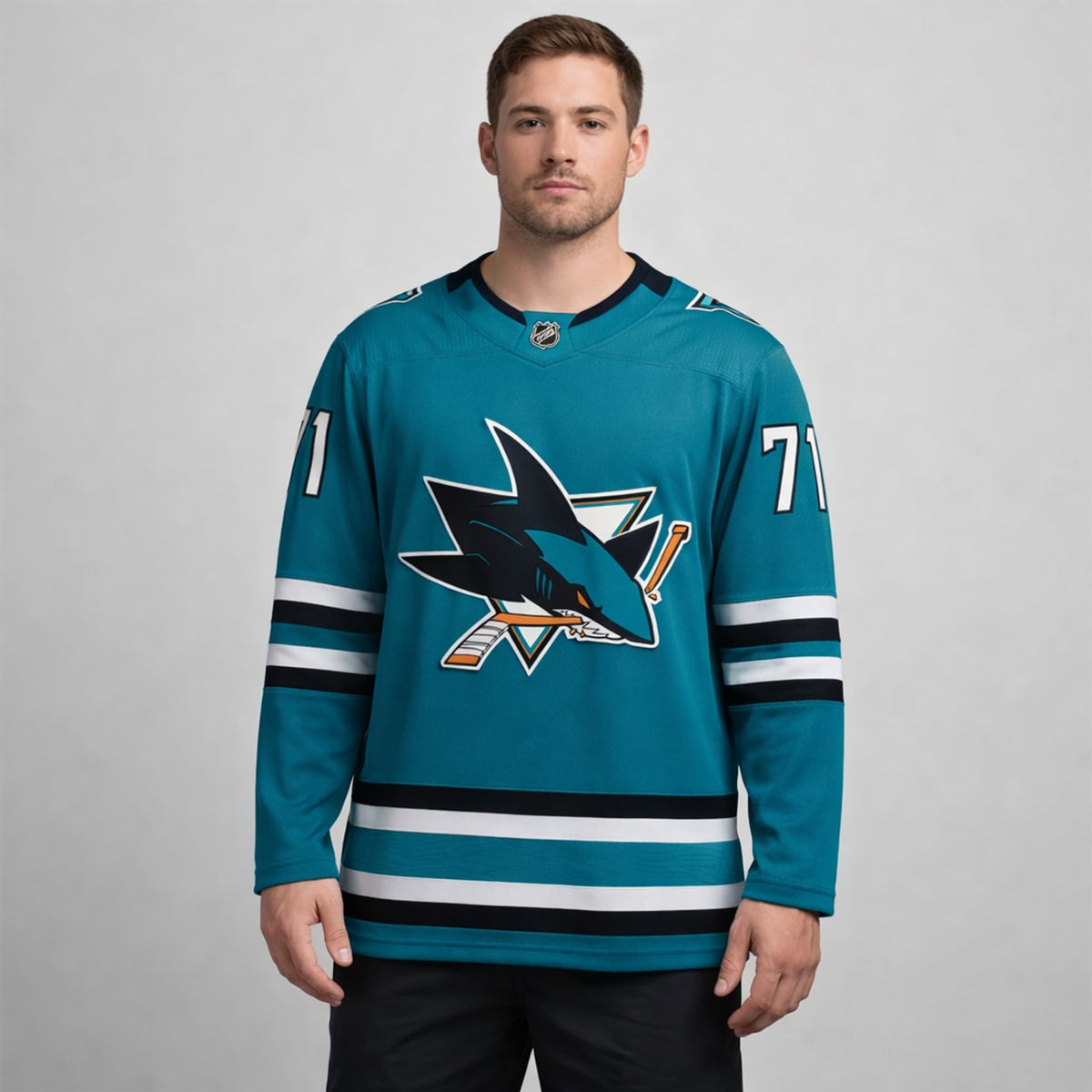 Celebrini 71 Sharks Hockey Jersey - 4