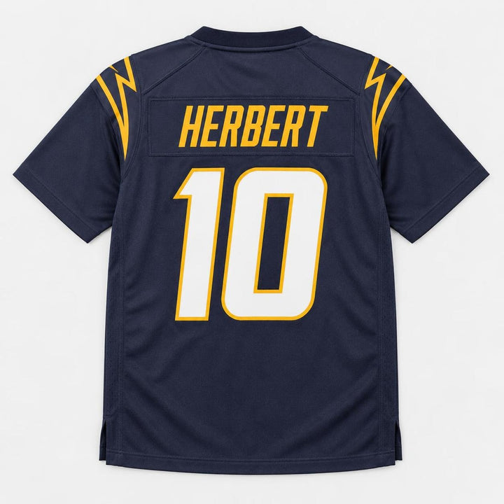 Herbert 10 Navy Football Jersey