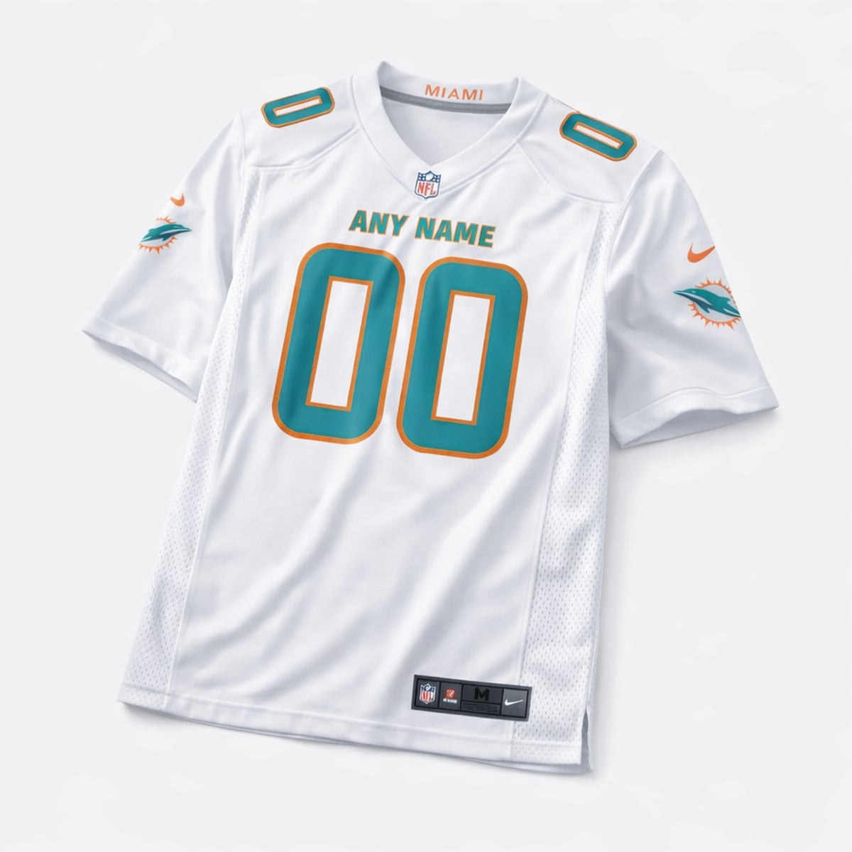 Miami Dolphins White Custom Football Jersey - 3